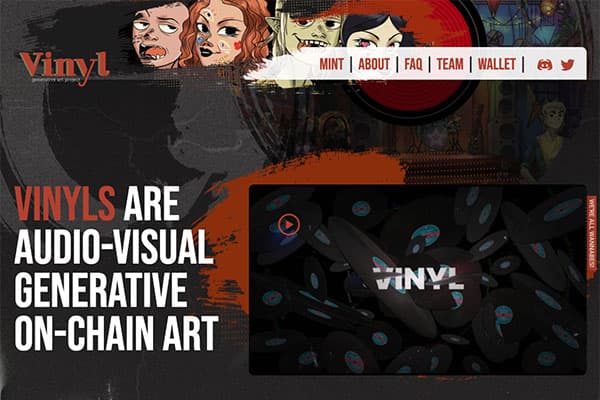 Vinyl - audio-visual generative on-chain art