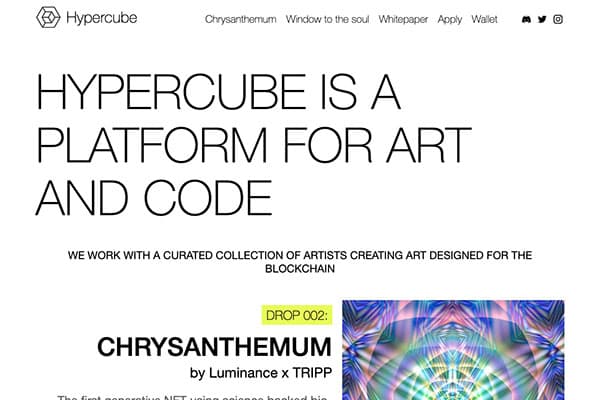 Hypercube - a platform for art and code